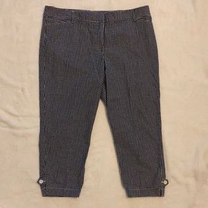 Talbots navy gingham capris sz 14